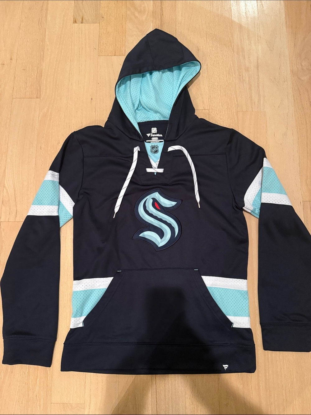 Fanatics NHL Pullover Hoodie in Dark Navy and Teal
